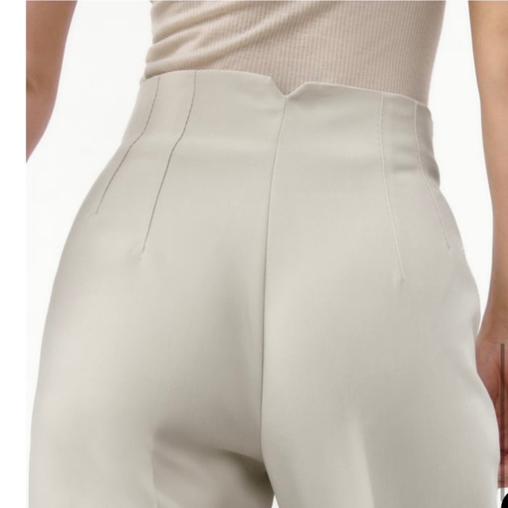 Zara Cream High-Waisted Trousers - Picture 5 of 8